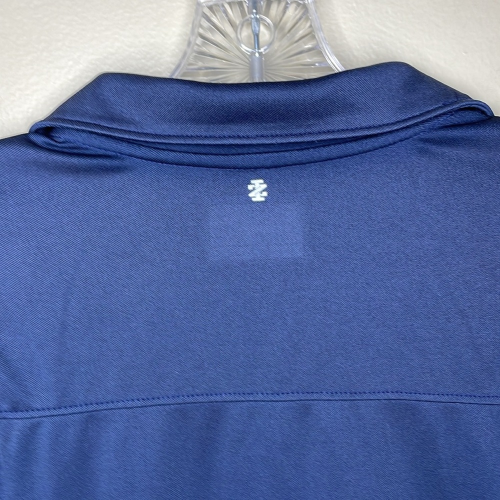 IZOD GOLF Sleeveless Shirt Blue Popover Shirt Collar V Neck Medium - Picture 6 of 9